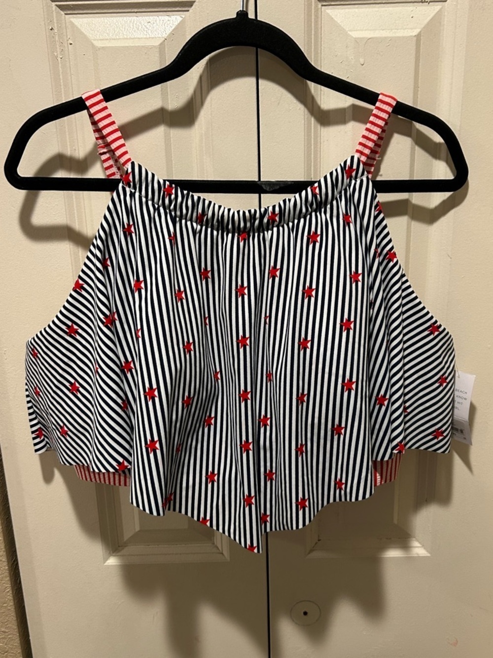 NWT Swim By Cacique 4th on July Print Bikini Top , size 18